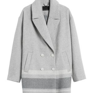 NWT Double-Faced Cocoon Coat in Heather Gray, sz L